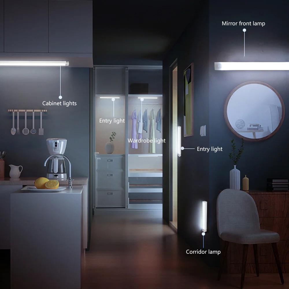 Runtowo LED Motion Sensor Light Wireless, Rechargeable Light for Bedroom, Kitchen, Wardrobe, Staircase Wall Mount Sensor Lamp