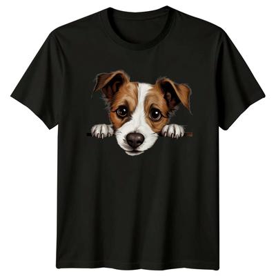Maglietta carina Jack Russell Dog Peekaboo. Maglietta Animale Cucciolo