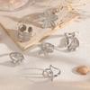 Starfish ring set, fashionable flower pair ring, personalized high-end sense, niche ring women