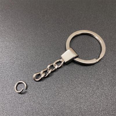 Spot Sales Alloy Head 30mm Keyring with Chain for DIY Hanging