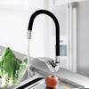 Kitchen Sink Faucet Hot and Cold Water Mixer Tap 360 Degree Rotating Flexible Hose Tap Deck Mounted Kitchen Accessories