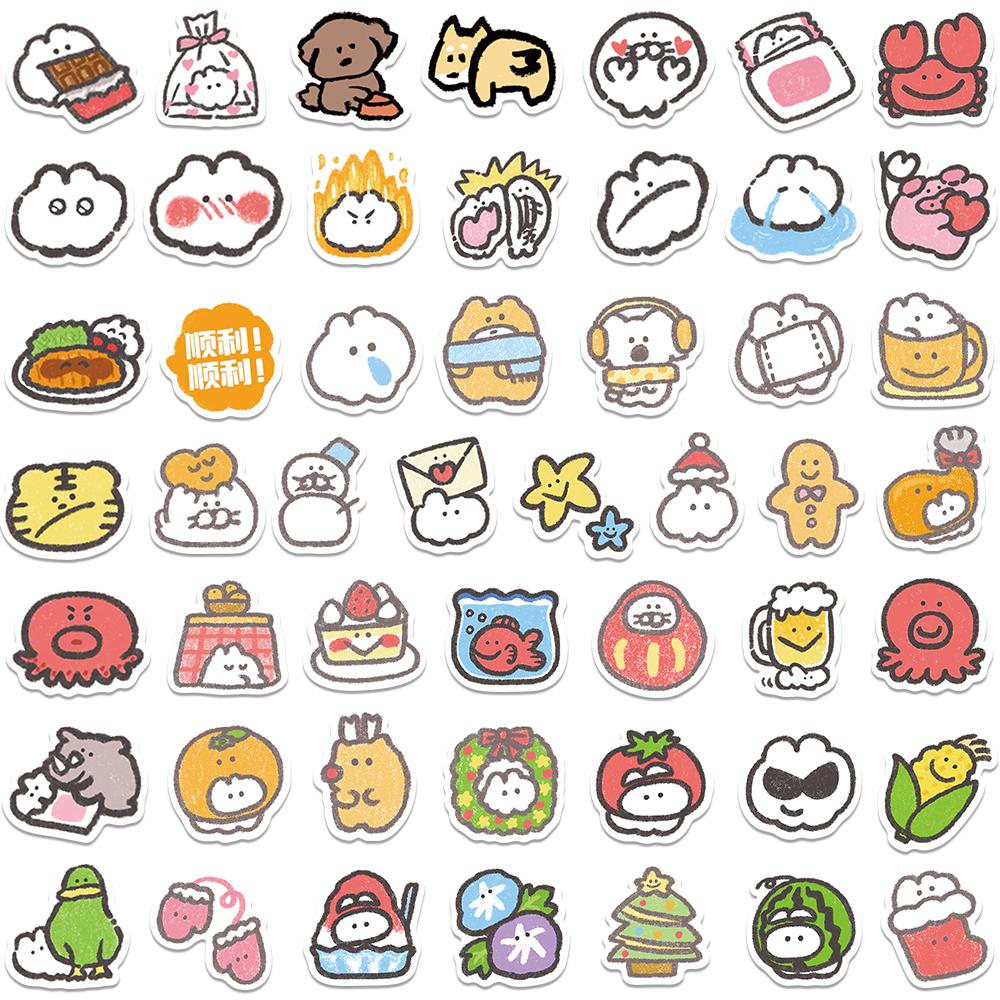 100 Pcs Mini Cute Mokmok Cartoon Anime Sticker For Fridge Luggage Laptop Skateboard Bicycle Pvc Waterproof Bottle Decal Stickers