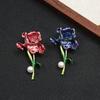 Classic Enamel Iris Brooches for Women Unisex Pearl Plant Tulip Pins Casual Party Accessories New Gifts Friends Decoration