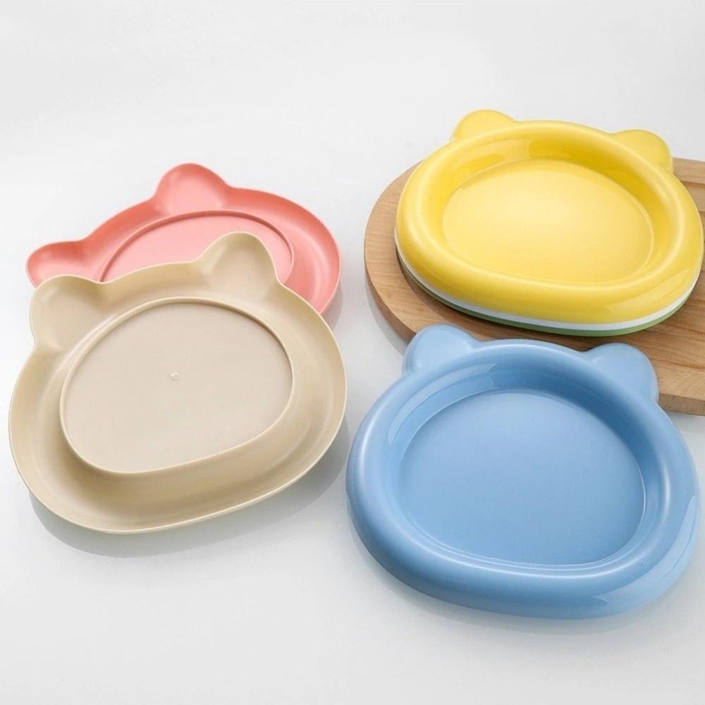 Plastic Cat Food Plates Food Grade Pet Snack Dish Lightweight Kitten Bowl Daily Use