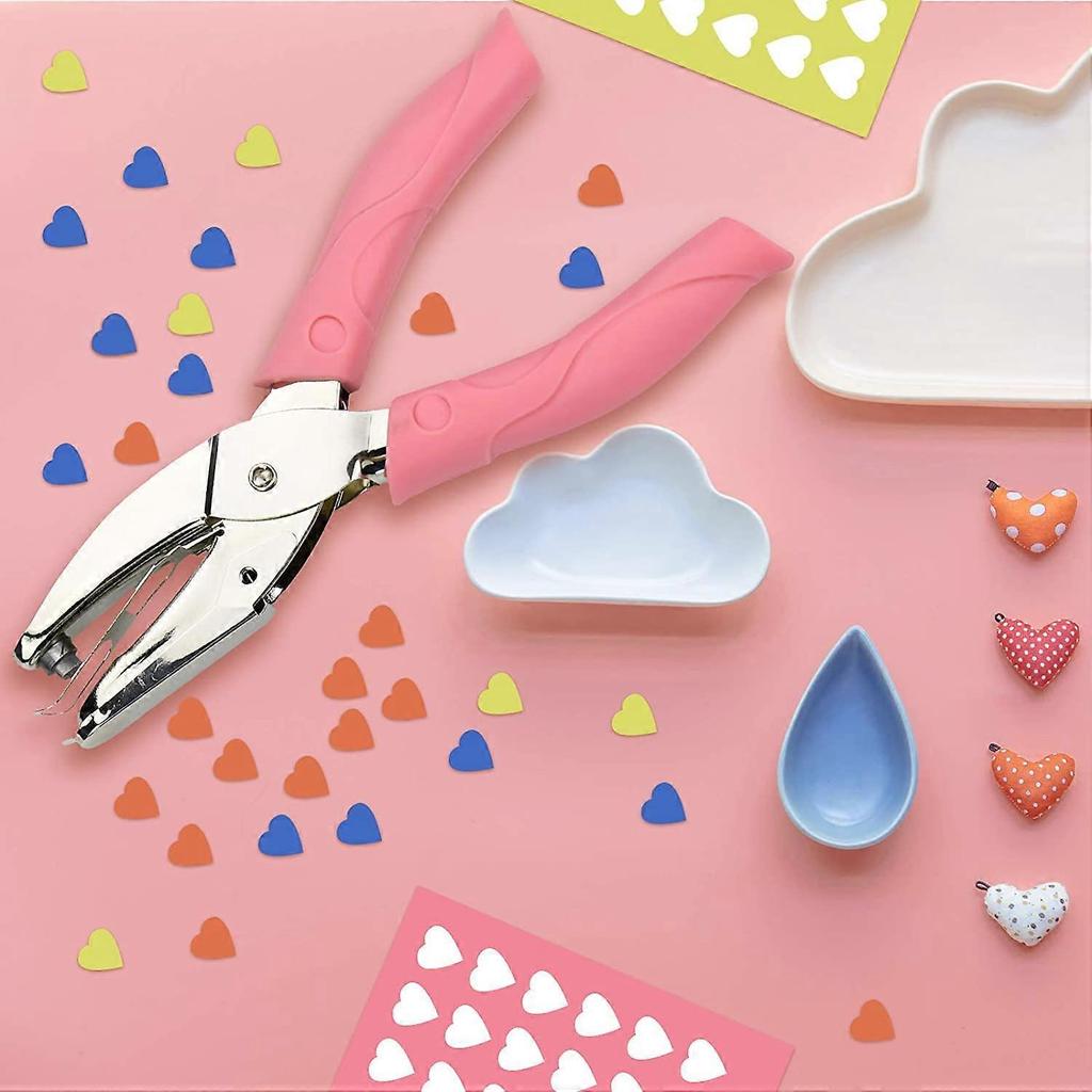 Handheld Single Hole Punch for Paper Crafts-Small Circle Shaped Metal Punch with Soft Grip