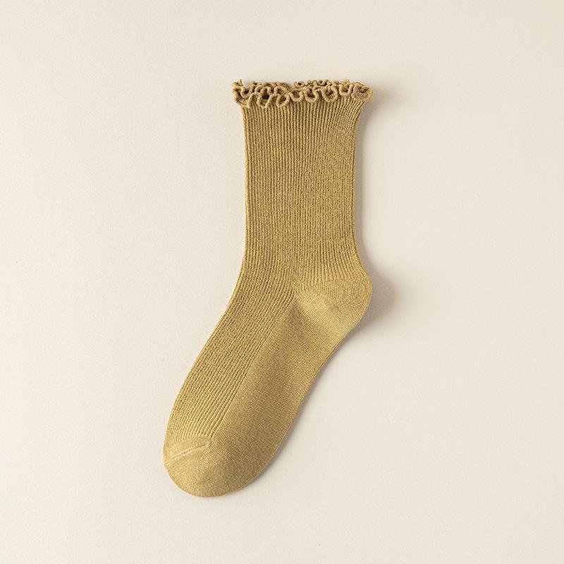 "Women's Cute Japanese Lace Cotton Socks: Spring/Autumn Thin Style, JK College Look"