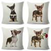 Cute Little Dog Chihuahua Cushion Cover Decor Lovely Pet Animal Pillowcase Polyester Throw Pillow Case for Sofa Home Car 45x45cm