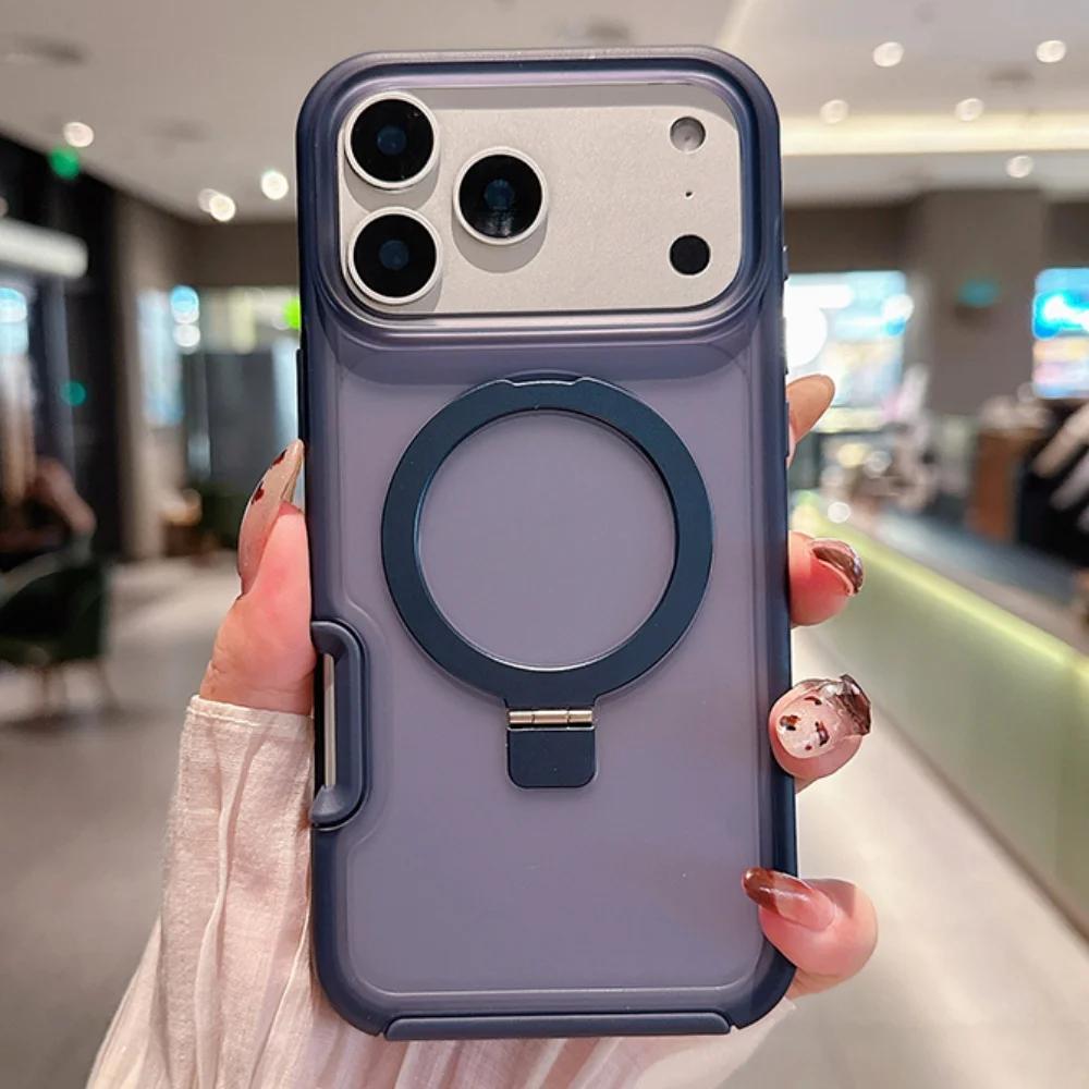 

Armor Ring For Magsafe Holder Phone Case For iPhone 17 16 15 14 Pro Max Plus Magnetic Transparent Soft Bumper Shockproof Cover iPhone Air