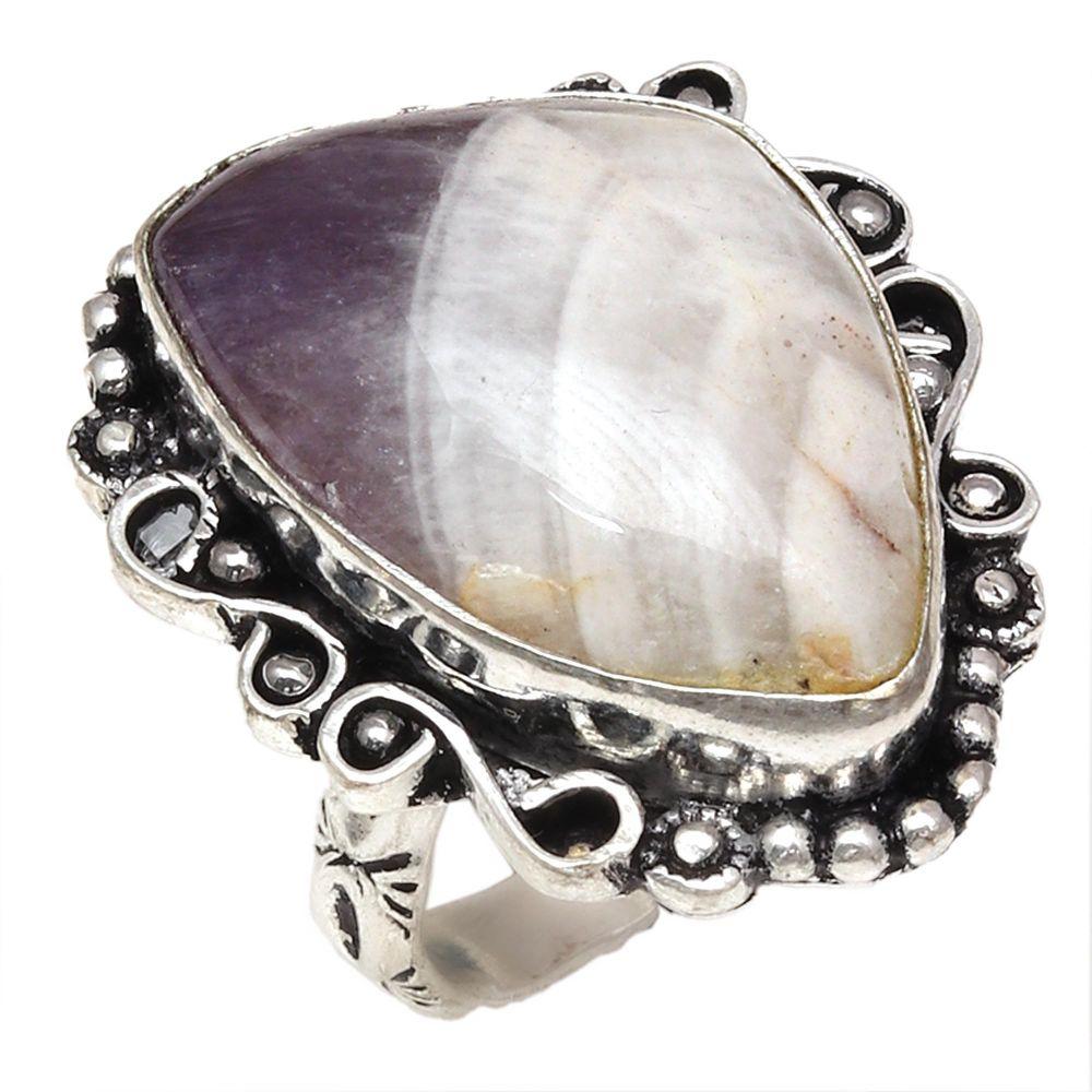 

Blue Lace Agate Gemstone Handmade Silver Jewelry 7A