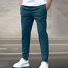 Casual Slim-fit Nine-point Men's Pants Solid Color Casual Pocket Pants