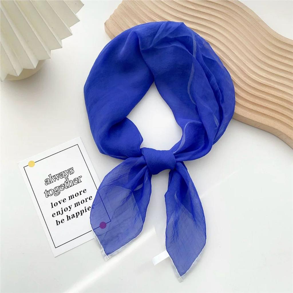Solid Color Square Scarf Women's Scarf Versatile Decorative Scarf Thin Hair Scarf