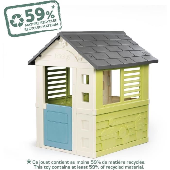Smoby Life - Jolie Maison - Moderne Design - Port, Vinduer med persienner - Resirkulert materiale - Fra 2 år