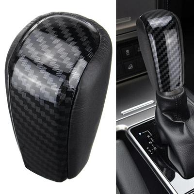 For Toyota Prado FJ150 for Lexus GX460 GX470 PU Leather Gear Shift Knob Black + Carbon Fiber Style Gear Shift Knob