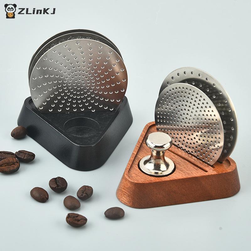 51/53/58MM Portafilter Espresso Universal Filter Storage Rack Coffee Puck Screen Stand Reusable Wooden Coffee Filter Stand