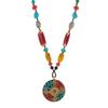Original Tibetan Retro Long Necklace Exotic Nepalese Pendant Turquoise Weaving Men's and Women's Niche Accessories