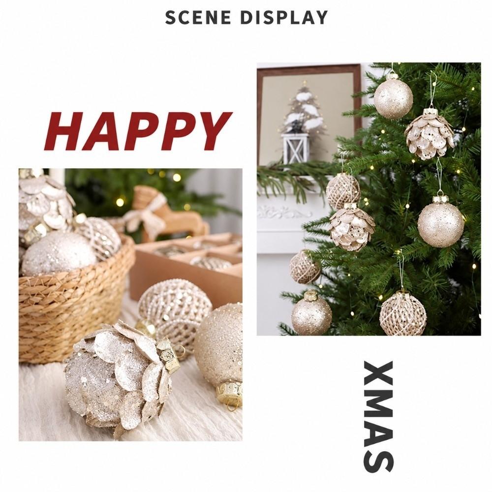 9PCS 8cm Christmas Ball Ornaments Flower Petal Holiday Ball Ornaments Home Decor