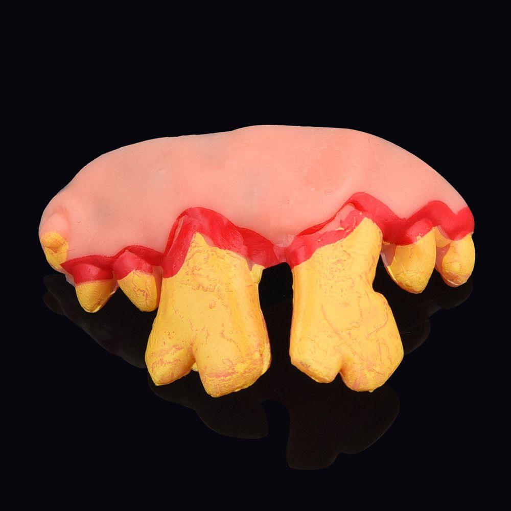 Trick Toys Party Funny Halloween Dentures Zombie Incisors Toothy Halloween Decor Prop Fake Teeth