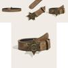 Punk Leather Belt With Metal Snap Buckle For Casual Youth Fashion