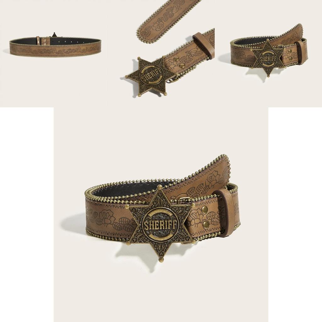 Punk Leather Belt With Metal Snap Buckle For Casual Youth Fashion