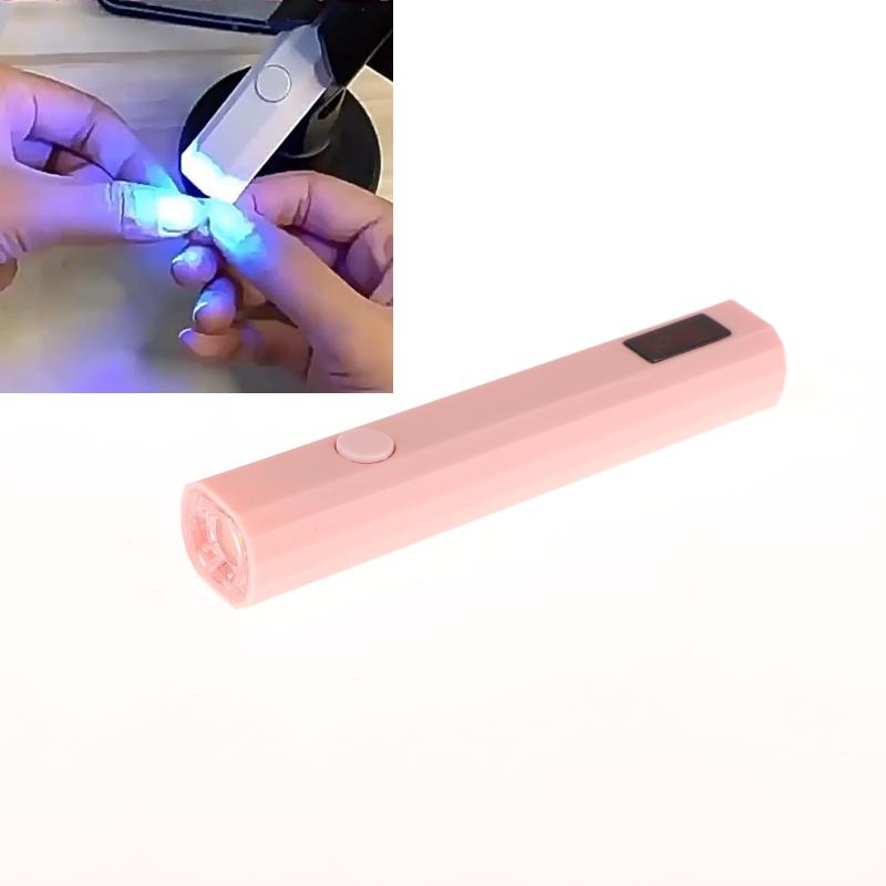 1 Set Chargeable Nail Dryer Machine Uv Led Nail Lamp Timing Display Handheld Mini Nail Lamp Family Quick Dry Flashlight Pen