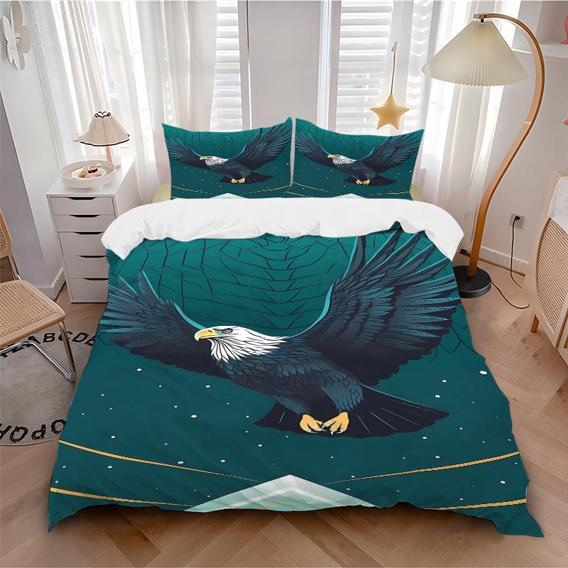 

3pcs Animal-themed Eagle Flight Soft and Comfortable Breathability, Bedding Set, Machine Washable, Suitable for All Seasons136 135x200cm