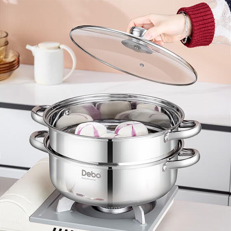 DeBao Rosen 304 Stainless Steel 28cm Double Layer Soup Pot Steamer