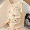 2PCS Girls Flower Applique Sleeveless Vest & Pleated Skirt Set, Button-Down Two-Piece Outfit