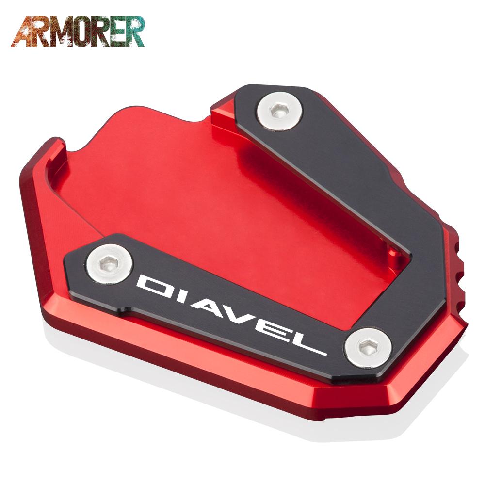 Motorcycle Accessories For Ducati Diavel 1260    1260S Lamborghini Kickstand Enlarge Plate Side Stand Extension