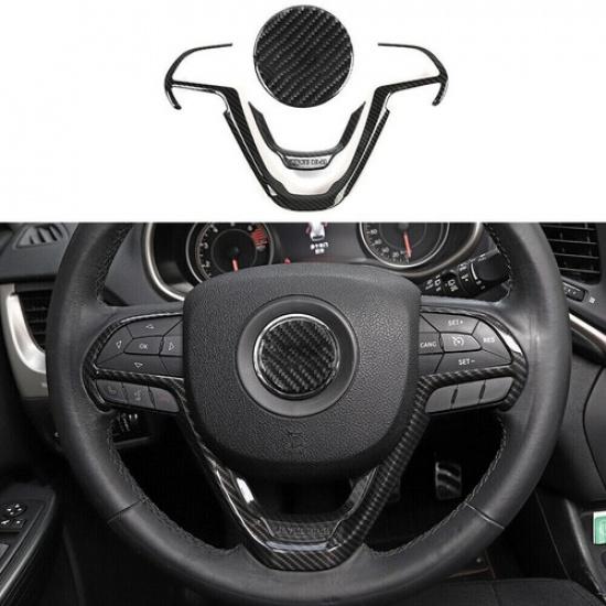 3Pc Steering Wheel Decor Strips Molding Cover Trim For Jeep Grand Cherokee 2014+