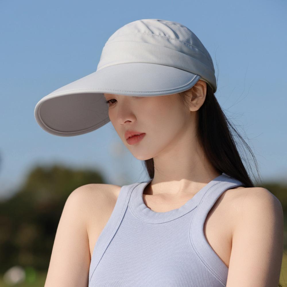 

Sun Protection Women Sun Hat Horsetail Hole Sunscreen Baseball Cap Simple Cover Face Cap Riding хакі
