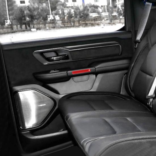 For Dodge Ram 1500 -2026 ABS Red Interior Inner Door Handle Cover Trim 4PCS