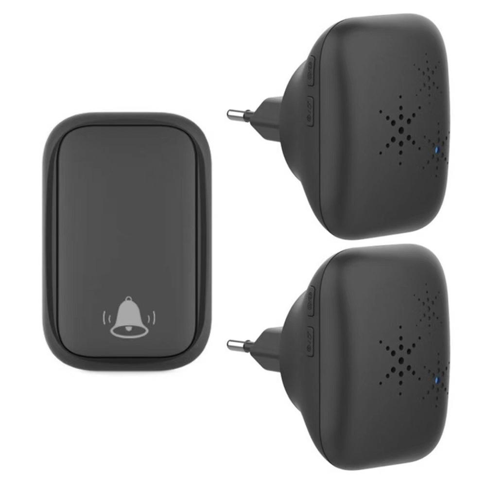 

WHM01 EU Plug Waterproof Home Door Bell with 1 Transmitter+2 Receivers A