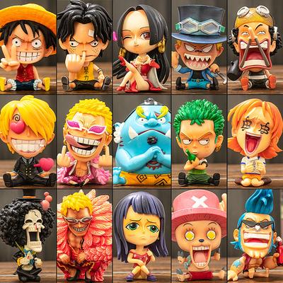 Q Version Big Head ONE PIECE Luffy Sauron Sanjina Beautiful Woman Emperor Figure Car Chassis Jewelry Ornament Gift