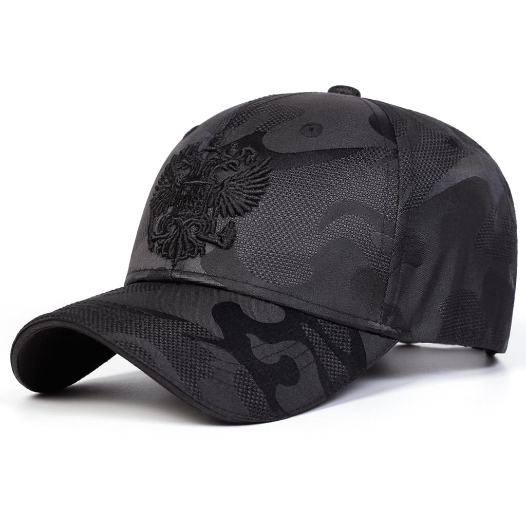 Men's Women's Sandwich Double Headed Eagle Three-dimensional Embroidered Baseball Cap Fashion Outdoor Adjustable Cotton Hat Outdoor Hats Russian Caps