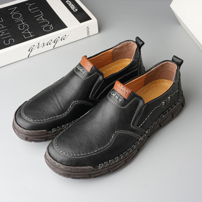 Ručně vyráběné kožené boty pro volný čas Muži Pohodlné boty pro řízení Měkké kožené mokasíny Pánské boty Mokasíny Boty na nářadí