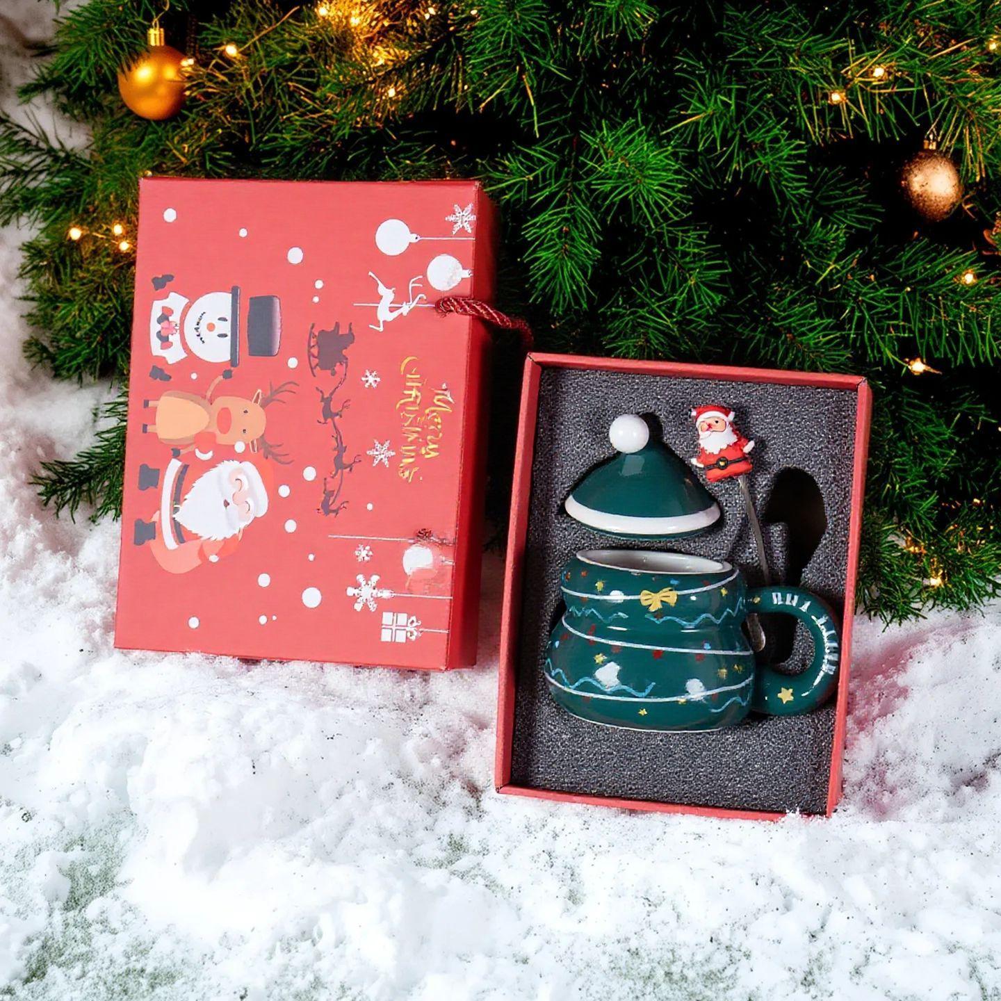 

New Christmas Gifts Ceramic Snowman Christmas Gifts Mug Old Man Christmas Tree Water Cup Gift Box 400ml