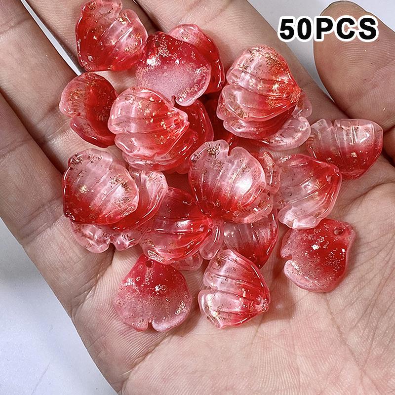 

50Pcs Acrylic Diy Galsang Flower Loose Beads Earrings For Jewelry Making Necklace Bracelets A3
