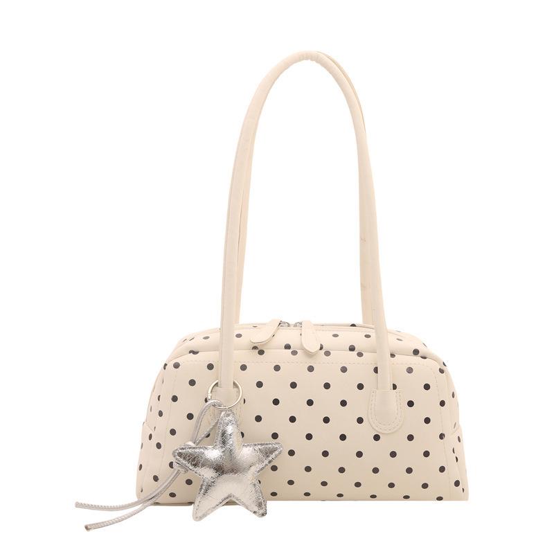 Korean Style Women's Polka Dot Bowling Bag: Large Capacity Pillow Bag for Trendy Daily Commutes
