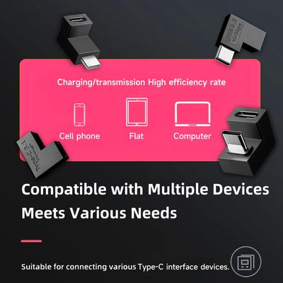 Type C Adapter Male To Female Extension Charging Data PD Fast Charging Elbow Type C for Smartphone Android Phone Tablet