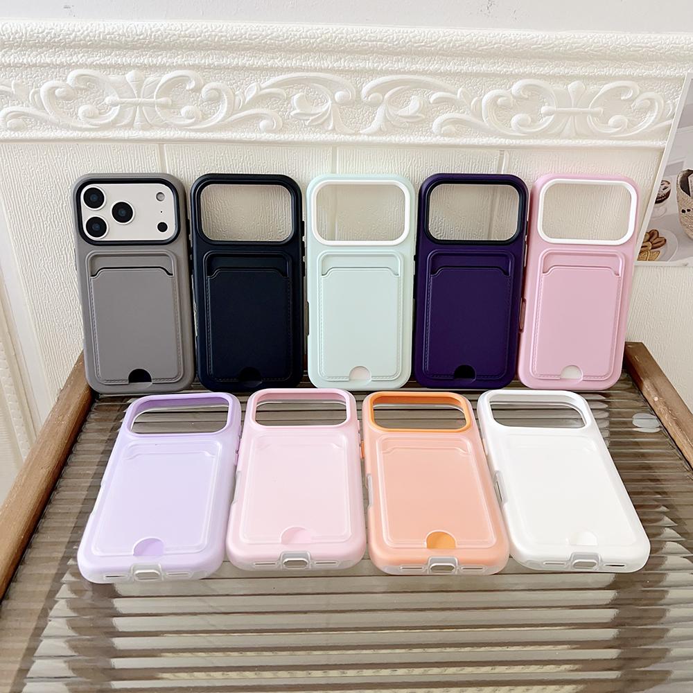 Custodia in Silicone Antiurto per Telefono per For Iphone 1 14 13 12 11 17 Pro Max 16 Plus Copertura con Tasca per Carta d'Identità/Bancomat per For Iphone 17pro
