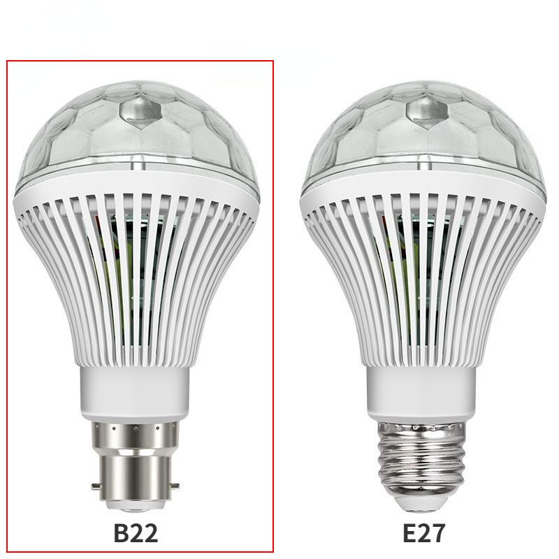 Auto Rotating E27 Crystal Magic Ball DJ Disco Party Light Stage Lighting Effect Bulb Lamp