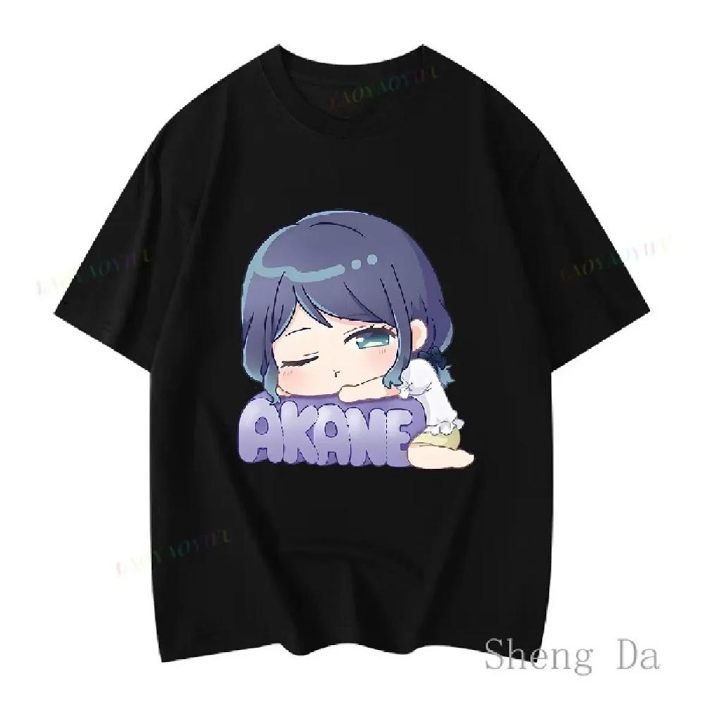 

2024 Харадзюку Руби Аниме Японская Y2k Футболка Летняя Футболка с Коротким Рукавом Oshi No Ko Акане Марин Хосино Женская Футболка Топы1 XXXXXL чёрный