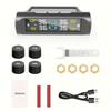 Solar Power TPMS Tire Pressure Monitoring System USB Rechargeable with 4 External Sensors Real-time Temp Alarm for Car SUV MPV Pickup