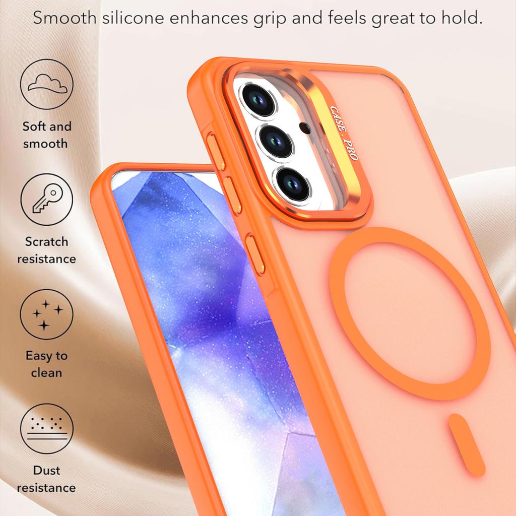 For Samsung Galaxy S26+ Magnetic Case Foldable Kickstand Matte PC + TPU Phone Cover
