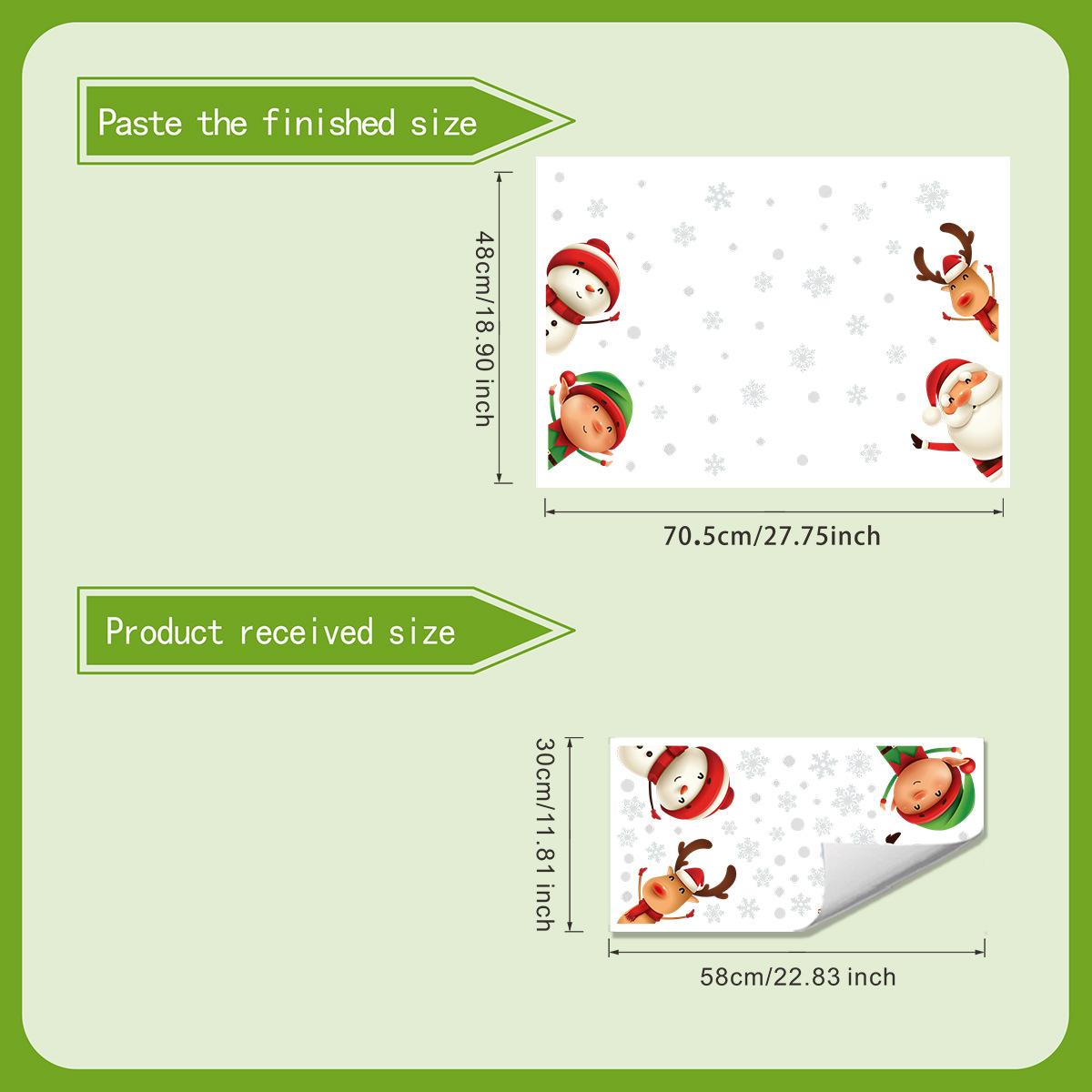 

Static Santa Claus Snowman Snowflake Glass Sticker Home Decoration Stickers 30*60cm