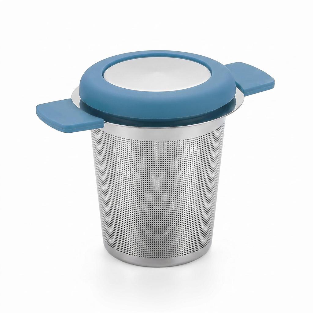 304 Stainless Steel Tea Infuser with Silicone Lid - Tea Strainer, Separator, and Leaf Filter Set Accessories