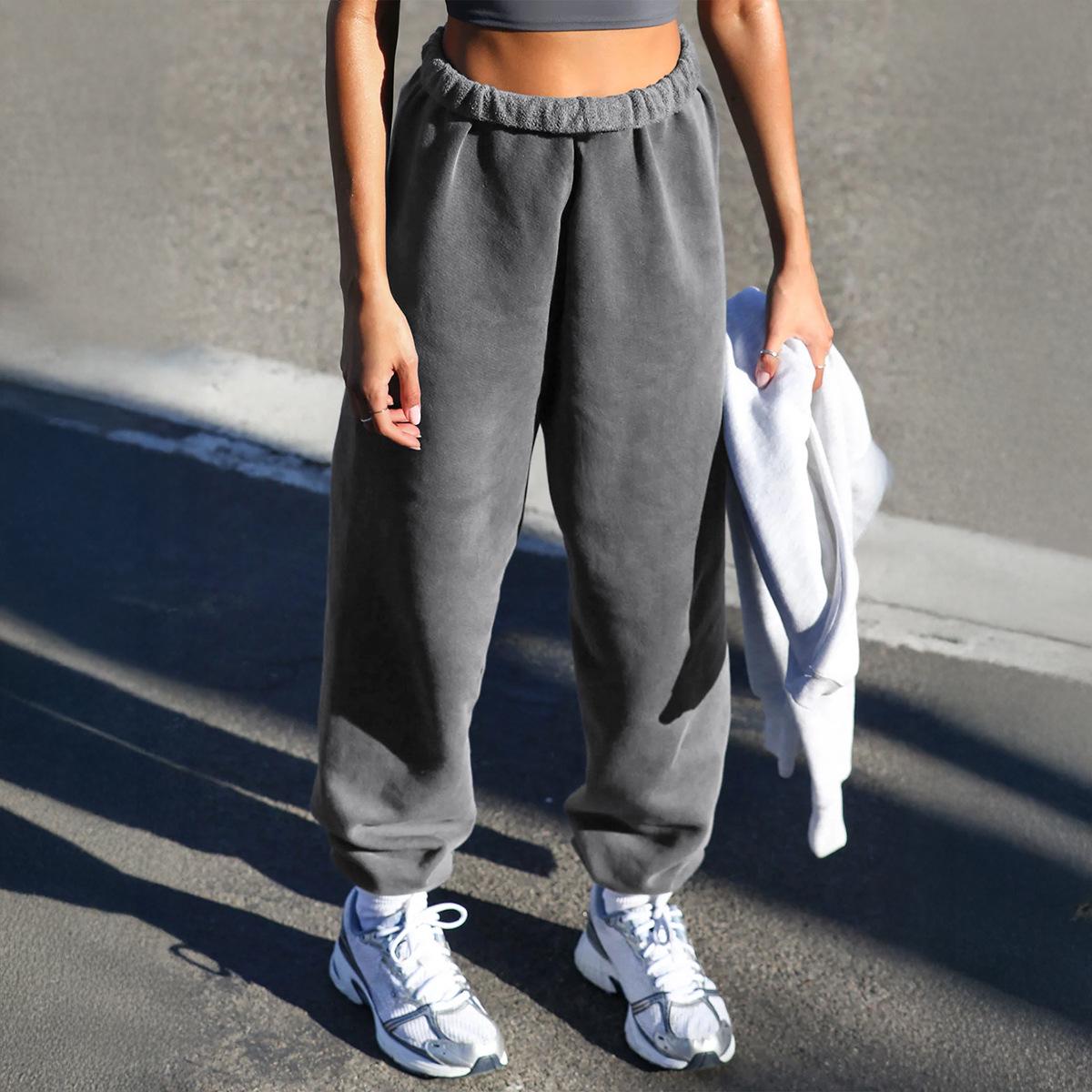 Kai Kuo 2026 Spring Women s Sporty Style Casual Long Pants Extra Large серый