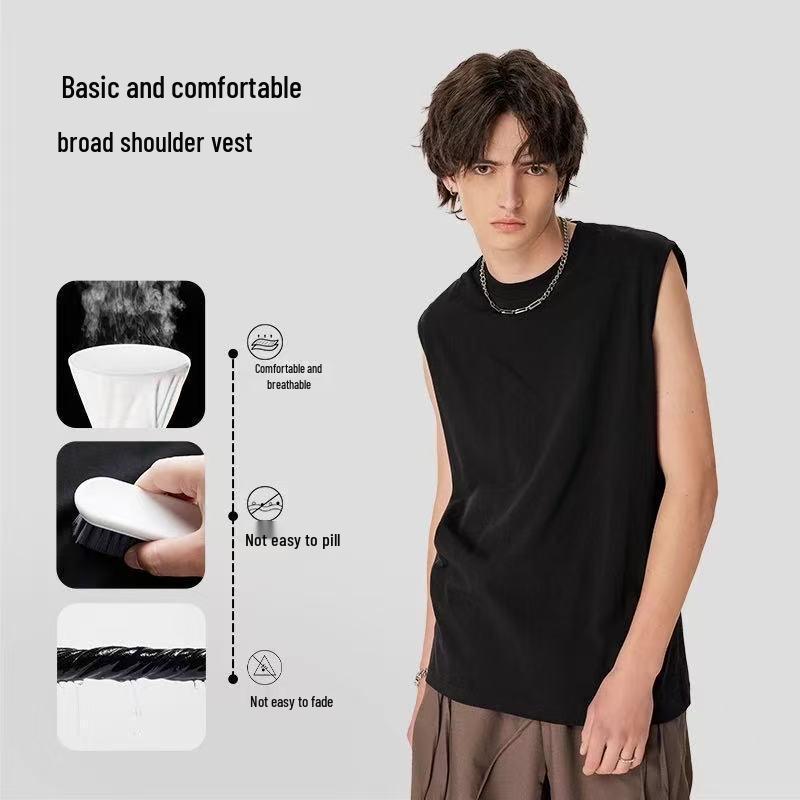 Men's Cotton Sleeveless Tank Top: Versatile, Casual, Breathable, Comfortable Sports Vest