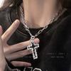 Punk Hiphop Cross Necklace Women's Long Hip Hop Sweater Chain Accessories Men's Trend Fashion Collarbone Chain