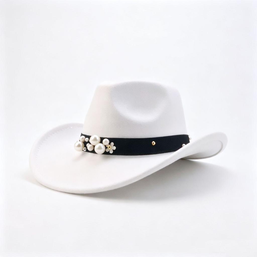 Classic Fashion Men's and Women's Top Hats Versatile Pearl Accessories Party Outdoor Jazz Hat Versatile Gentleman's Hat